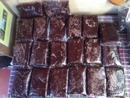 This is the cacao that's used for cooking. Start with one block and cut about 1.5 ounces per person. I usually eye ball how much I cut off.